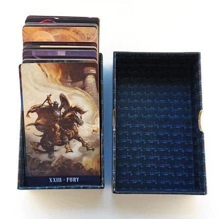 12*7cm Frazetta Fantasy Tarot in Rigid Box 80 Pcs Cards Dedicated To Frank Frazetta Printed on 350GSM Double-embossed Cardstock