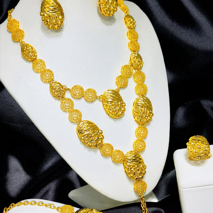 ANIID Brazilian 24K Gold Color Jewelry Sets Wedding Dubai Necklace Earrings For Women Nigerian Indian Bridal Set Party Gifts
