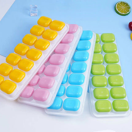 1PC Ice Cube Tray 14 Grid Silicone Ice Cube Mold With Removable Lid Ices Maker Kitchen Gadget Bar Tools