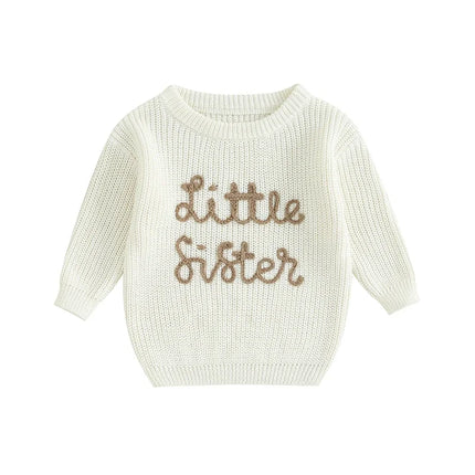 0-18months Toddler Girl Sweaters Long Sleeve Letter Embroidery Knit Pullover Sweaters For Baby Girls