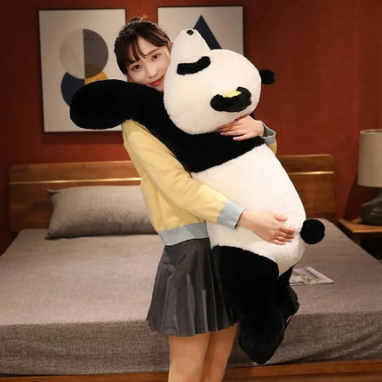 60cm Giant Panda Plush Toys Soft Sleep Pillow Cartoon Animal Bear Stuffed Baby Doll Classic Kids Birthday Christmas Gifts