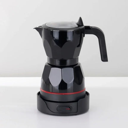 150ml/3 Cups Electric Coffee Maker Portable 110V/220V Aluminum Mocha Pot Electric Italian Coffee Maker Percolator for Home Red