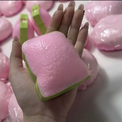 New Crunch Squishy Toast Slow Rise Squishy Squeeze Round Blocks Crunchy Filled ASMR Anti Stress Release Hand Relax Gift Toy