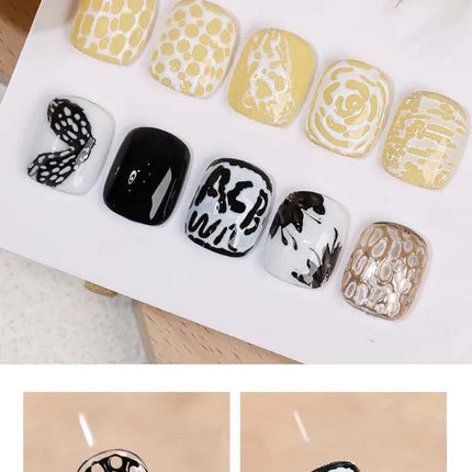 Poke Poke Nail Art Glue Lace Hole Nail Graffiti Letter Painting Art Gel Black White Ocean Wave Texture UV LED Soak Off Varnish