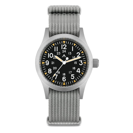 Militado ML05 38mm Military Watch Miyota 2035 Movement Domed Sapphire Crystal C3 Green Luminous 10Bar Waterproof Vintage Watches
