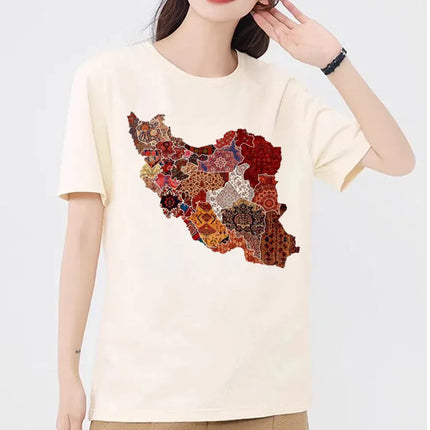 2026 Iran Tshirt Women Funny Clothing Sleeve T-shirt Clothing Tops Tees Aesthetic Clothes Harajuku Tshirt Female