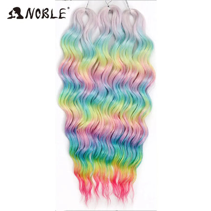 Noble Braiding Hair 300g 24 Inch ANNA Curl Hair Water Wave Twist Crochet Hair Synthetic Rainbow Color Braiding Hair Extensions