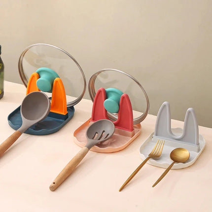 Household Plastic Pot Lid Rack Multi-Functional Pot and Spatula Rack Kitchen Storage Rack Stove Storage Rack