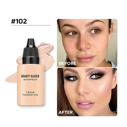 Flawless All Day: 9 Color Waterproof Concealer Foundation For Women Makeup Full Coverage Long Lasting Moisturizing