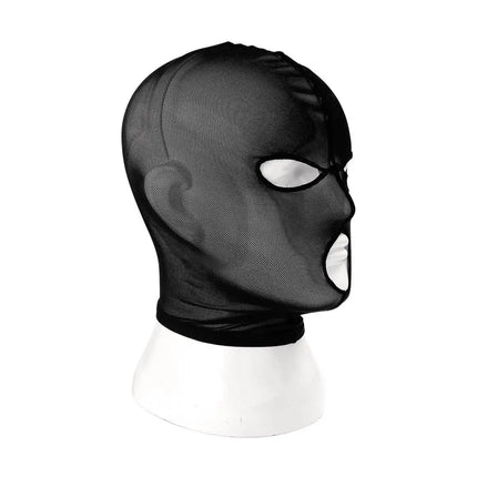 Gothic Lace Hood with Detachable Veil Sensory Control Mask for Women Weave Black Bondage Headwear SM Breathable Face Cover