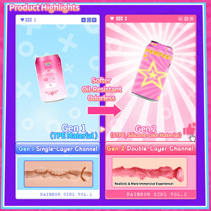YUU Sex Toys Male Hidden Canned Masturbation Cup VER.2 Soft STPE Artificial Pocket Pussy Masturbators for Men Onahole 7 Colors