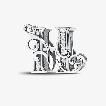 925 Sterling Silver English Letter Charms Beads Fit Original Pan DIY Bracelets Making Gift Of High Quality Fine Jewelry