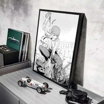 Classic Anime C_Chainsaw M_Man Poster Decorative Wall Art Stickers Mural Photo Print for Home Living Room Hallway Decor