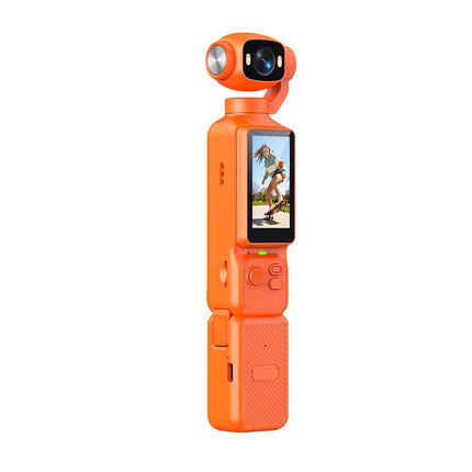Handheld Gimbal Action Camera 4K HD 180° Rotatable Lens Anti-shake Pocket Vlog Camera with Fill Light for Outdoor Sports