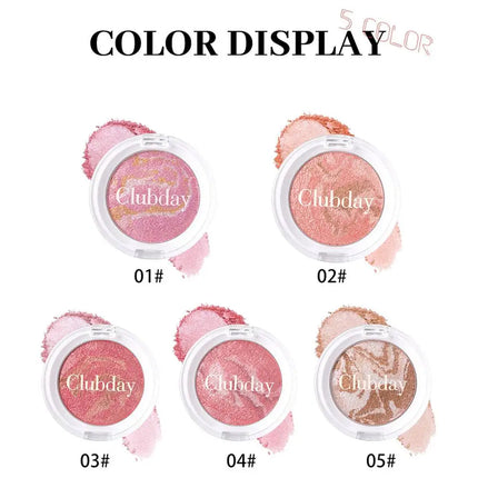Three Color Pork Belly Highlighter Blush Face Marble Pattern Shimmer All In One Palette Lightweight Silky Texture Long Lasting