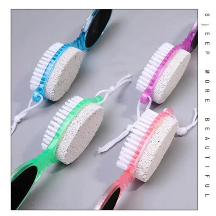 ·4 In 1 Foot Brush File With Pumice Stone Foot Rasp Sandpaper Foot Scrubber Brush For Feet Dead Skin Remover For Foot Care Tool.
