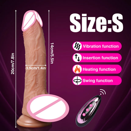 Realistic Dildo Telescopic Vibrator Rotating Penis Adult Dick Vagina Masturbation Anal Plug Heating Dildos Sex Toys For Women