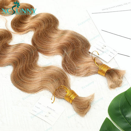 Body Wave Braiding Human Hair 27 Double Drawn Bulk Human Hair For Braiding Blonde Bundles Boho Braids Human Hair Color 30
