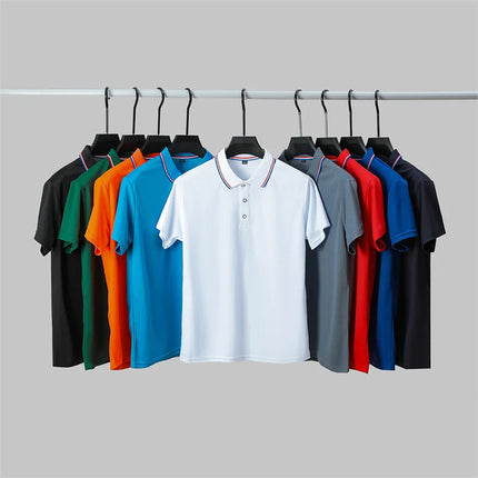 2025 New Men's Casual Solid Color Short-Sleeved Polo Shirt Summer Fashionable and Comfortable Versatile Top