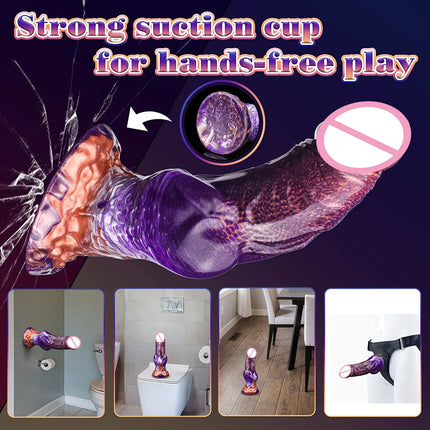 9" Realistic Silicone Wolf Dildo Big Knot Anal Dildo Giant Strong Suction Cup Anal Plug G Spot Dragon Dildo Adult Sex Toy