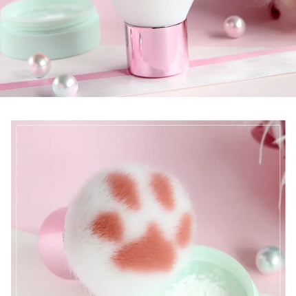 Makeup Brushes Soft Fluffy Long-handled Cat Claw Flat Brush for Cosmetics Base Foundation Blush Powder Beauty Tool