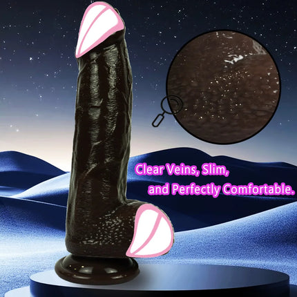 Black Realistic Dildo with Strong Suction Cup Large Penis Liquid Silicone Sex Toy for Women Men Adults Pleasure
