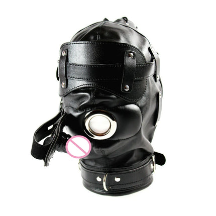PU Leather Open Breast Straitjacket Padded Boxing Gloves Armbinder BDSM Restraint Legs Harness Bag Head Hood Dildo Gag Roleplay