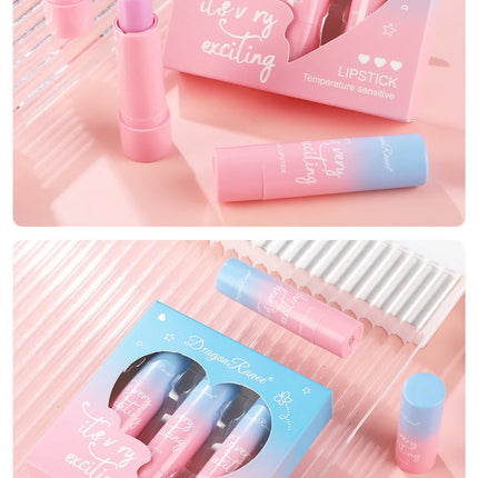Women Lipstick Set 3pcs Moisturizing Long Lasting Non Transfer Warm Tone Lip Balm Nourishing Lip Color Collection