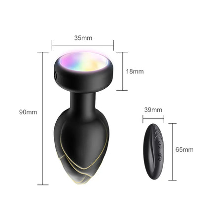 LED Colorful Light Butt Plug for Women Men Anal Plug Vibrator Wireless Remote Control Buttplug Prostate Massager Adults Sex Toys
