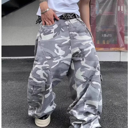 2026 Pantalones Y2K Streetwear Camouflage Baggy Cargo Jeans Pants For Men Clothing Wide Leg Oversize Long Trousers Moda Hombre