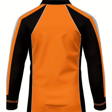 The new men's long-sleeved POLO shirt for Spring and Autumn 2025 features street fashion and comfort with 3D pattern printing