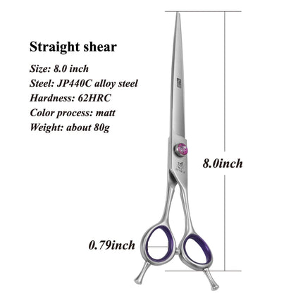 Fenice JP440C 7/8 Inch Professional Pet Dogs Grooming Scissors Straight Curved Thinning Chunker Shear Scissors Set For Dogs