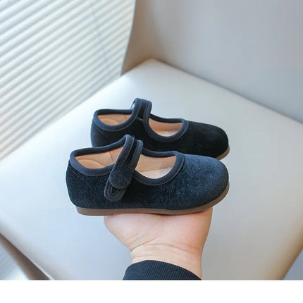 Girls Suede Flats Shoes Soft Sole Kids Moccasin Shoes Japanese Style Solid Color Simple Children's Casual Shoes Spring Autumn