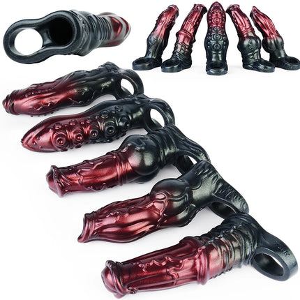 SXXY 5 Styles Silicone Fantasy Dick Extender Male Soft Penis Sleeve For Delay Ejaculation Couples Sex Firting Sex Toy Adult Game