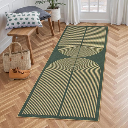 VIKAMA Simple And Retro Line Long Corridor Carpets, Washable Kitchen Carpets, Laundry Room Carpets, And Home Decorations