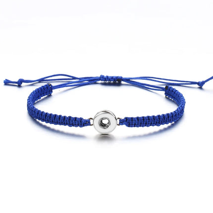 Fashion Colorful manual Rope snap bracelets 15cm adjustable kids fit 12mm snap buttons wholesale key chainSE0145