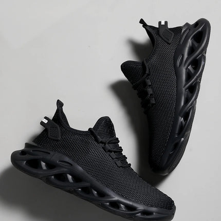 Men Sports Running Black Jogging Shoes Casual Sneakers Brown Outdoor Breathable Mesh Women Light Shock-absorption Black Tennis