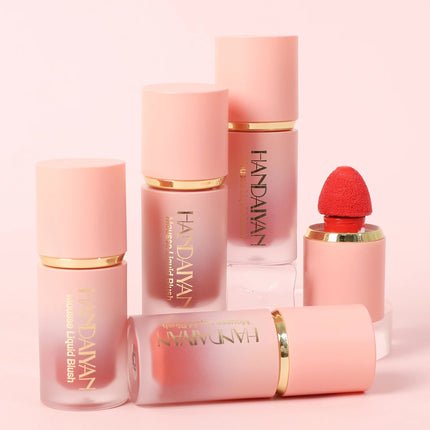 HANDAIYAN Velvet Liquid Blush Long Lasting Matte Makeup With Sponge Brush Tip Easy To Blend Natural Rouge For Cheeks
