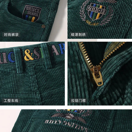 New Straight Men's Corduroy Trousers Luxury Brand Heavy Cotton Pants Men korea Style Stretching Cotton Winter Clothing Size 40