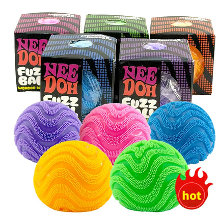 Hot Squishy Nee Doh Fuzz Ball Wonder Waves Sensory Squeeze Toy Textured Stress Relief Fidget Ball for Adults Kids