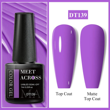 MEET ACROSS 7ml Rubber Base Gel Glitter Nude Pink White 2 In 1 Gel Nail Polish Nail Art Varnish For Nails Winter Autumn Manicure