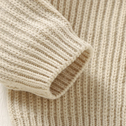 Baby Sweaters Casual Crew Neck Long Sleeve Knitted Newborn Boys Girls Pullovers 1-3Y Infant Unisex Solid Knitwear Toddler Jumper