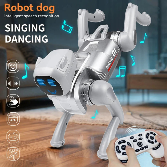 New AI Program model robot dog intelligent remote control children remote control toy stunt mechanical pet dog children gift