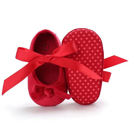 Red Fluffy Comfortable Princess Shoes 0-12 Months Baby Girl Indoor Walking Party Christmas Single Shoes