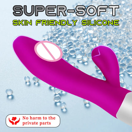 Rechargeable Dildo Rabbit Vibrator Dual Vibration G Spot Vagina Massager AV Stick Clitoris Sex Toys for Women Female Masturbator