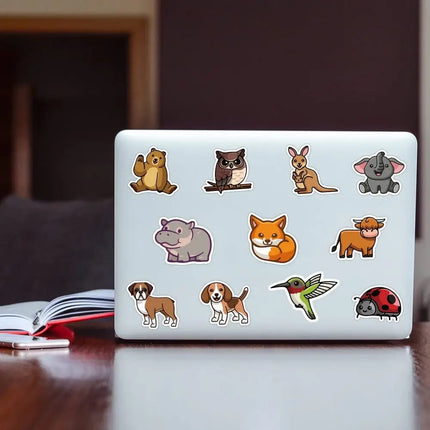 50/100pcs Lovely Cartoon Animal Stickers Fridge Stationary Scrapbook Viny Decal Graffiti Sticker for Kids Teens Toy Gift