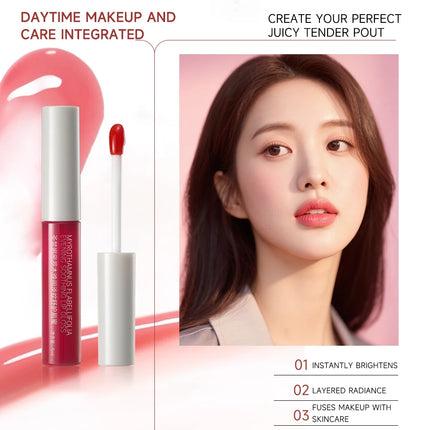 SAINVANA Water-Glow Lipstick Tint of Color Lip Balm Nourishing Shine&Line-Smoothing Lip Glaze with VitaminE Natural Gloss Finish