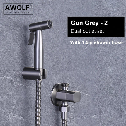 Handheld Toilet Bidet Sprayer Head Brushed Rose Gold Stainless Steel Bathroom Shattaf System Douche Kit AP2354