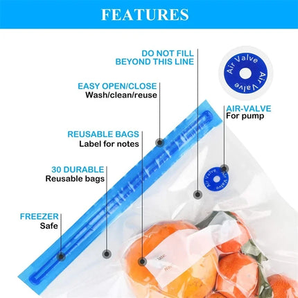 Vacuum Sealed Food Bags Food Storage Bag with Sealing Pump Household Food Sealer Air Valve Bag Food Storage Bag