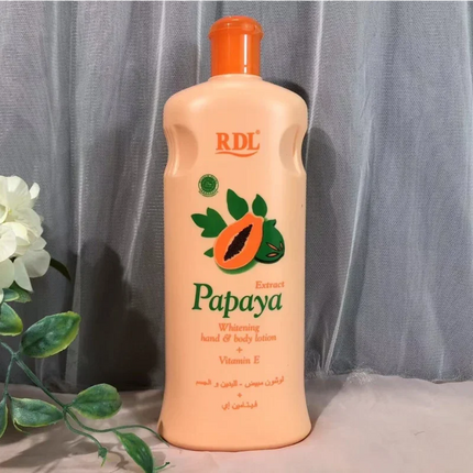 RDL Papaya Whitening Hand Body Lotion+vitamin E 600ml Moisturizing Brightening Skin Tone Smoothing Antioxidant Nourish Skin Care